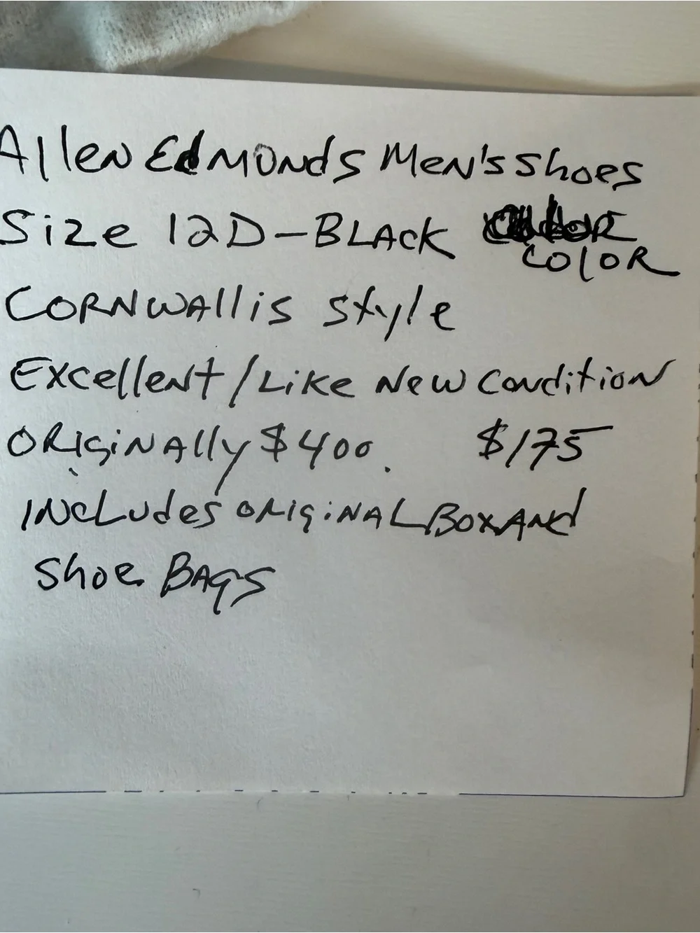 Allen Edmonds Black Leather Wingtip Oxford Shoes
